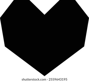 Isolated geometric shape heart silhouette.
Valentine's Day icon.
Transparent background.