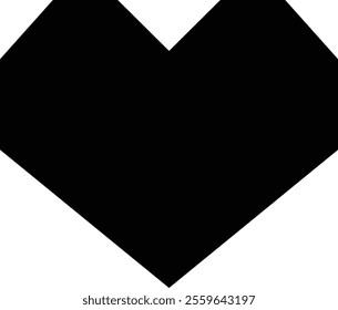 Isolated geometric shape heart silhouette.
Valentine's Day icon.
Transparent background.