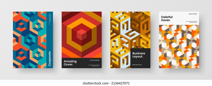 Kollektion der einzelnen geometrischen Formen für das Layout. Abstraktes Poster A4 Design Vektor Concept Bundle.