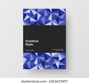 Isolated geometric shapes company brochure concept. Abstract annual report A4 design vector layout.