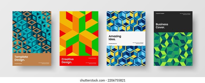 Vorlagensatz für einzelne geometrische Formen Einzigartige Kollektion von Vektorgrafik-Cover für Unternehmen.