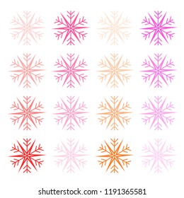 Isolated geometric snowflake in warm color tone