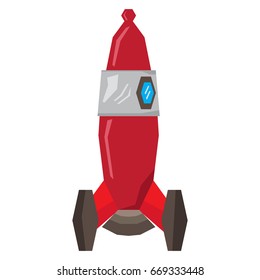 Isolated geometric spaceship on a white background, Vector illustration