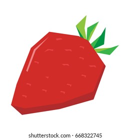 Isolated geometric strawberry on a white background, Vector illustration