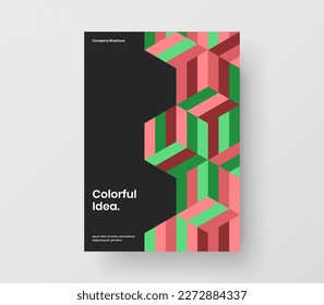 Einzeln geometrische Fliesenvorderseiten-Layout. Original Buchcover A4 Vektordesign-Illustration.