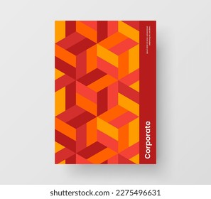 Isolated geometric tiles pamphlet concept. Trendy book cover vector design illustration.