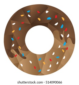 Isolated geometrical donut, Fast food vector illustration