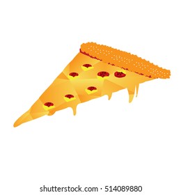 Isolated geometrical piece of pizza, Fast food vector illustration