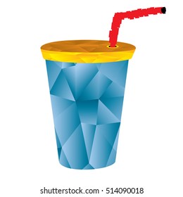 Isolated geometrical soda cup, Fast food vector illustration