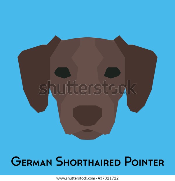 Isolated German Shorthaired Pointer On Blue Stock Vector Royalty