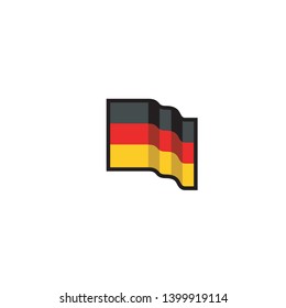 Isolated Germany, German Flag Emoji, Emoticon, Vector Icon