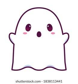 Isolated ghost cartoon kawaii. Halloween - Vector illustration