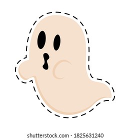 Isolated ghost halloween october scary icon sticker- Vector