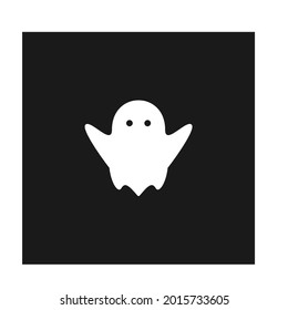 Isolated ghost icon on a black Background. Ghost vector icon, Emotion Variation. Simple flat style design elements. Creepy horror images.