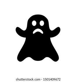 Isolated ghost icon on a White Background. Ghost vector icon, Emotion Variation. Simple flat style design elements. Creepy horror images.