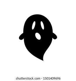 Isolated ghost icon on a White Background. Ghost vector icon, Emotion Variation. Simple flat style design elements. Creepy horror images.