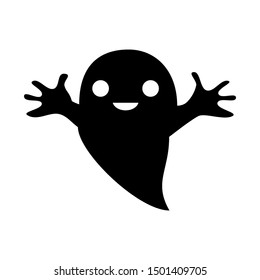 Isolated ghost icon on a White Background. Ghost vector icon, Emotion Variation. Simple flat style design elements. Creepy horror images.