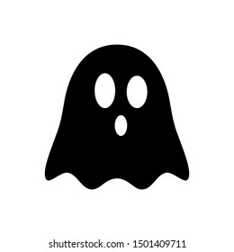 Isolated ghost icon on a White Background. Ghost vector icon, Emotion Variation. Simple flat style design elements. Creepy horror images.