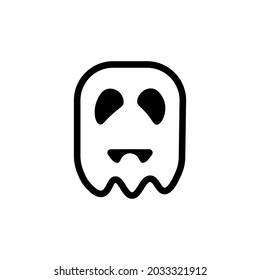 Isolated ghost icon on a White Background. Ghost vector icon, Emotion Variation. Simple flat style design elements.