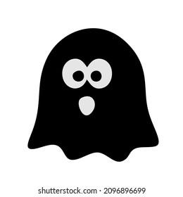 Isolated ghost icon on a White Background. Ghost vector icon, Emotion Variation. Simple flat style design elements. Creepy horror images.