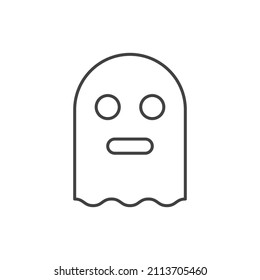 Isolated ghost icon on a White Background. Ghost vector icon, Emotion Variation. Simple flat style design elements. Creepy horror images.