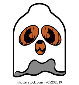 Isolated ghost pumpkin icon on a white background, vector illustration