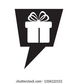 Isolated gift box icon in a bubble chat. Vector illustation design
