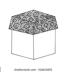 Isolated gift box on the white background. Can be used for card, invitation, posters, texture backgrounds, placards, banners.