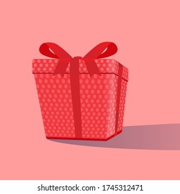 isolated gift box unproportional perspective toy style vector illustration 
