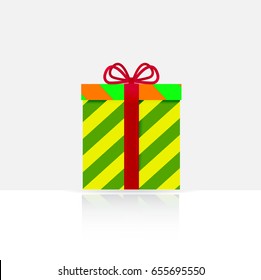 Isolated gift box . Vector illustration