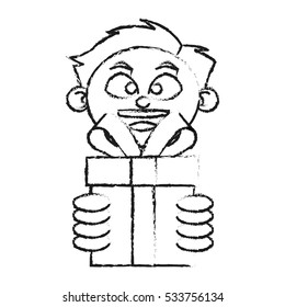 Isolated gift and boy design