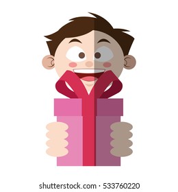 Isolated gift and boy design