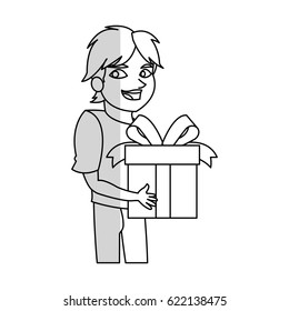 Isolated gift and boy design