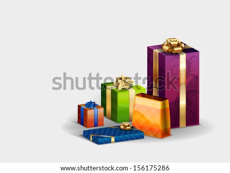 isolated gifts on the white background