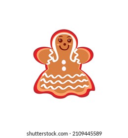 Isolated Ginger cookie Christmas season Vector illustration