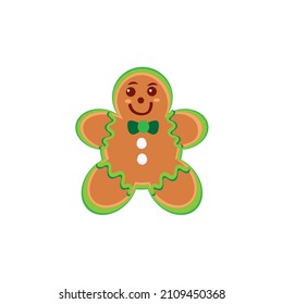 Isolated Ginger cookie Christmas season Vector illustration