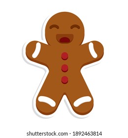 Isolated Ginger Man Cookie. Christmas Season - Vector