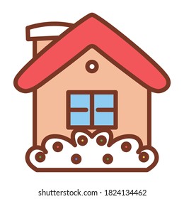 Isolated gingerbread house icon. Christmas icon - Vector