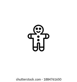 Isolated gingerbread icon vector outline black color.