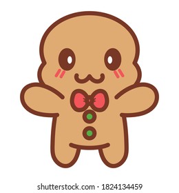 Isolated gingerbread man cartoon. Christmas icon - Vector