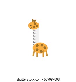 Isolated Giraffe Flat Icon. Toy Vector Element Can Be Used For Giraffe, Toy, Baby Design Concept.