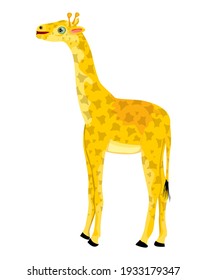 isolated giraffe on white background vector design