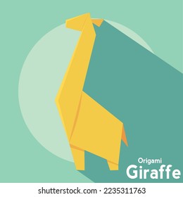 Isolated giraffe origami icon flat design Vector