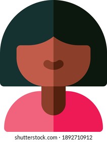 Isolated girl avatars with different facial expressions.