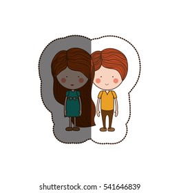 Isolated girl and boy cartoon design