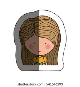 Isolated girl cartoon design