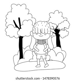 Isolated girl cartoon design vector illustration