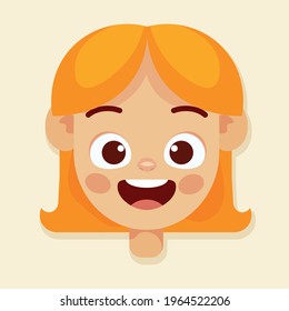 Isolated girl children school tools icons - Vector