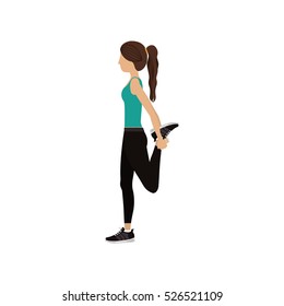 Isolated girl doing exercise design