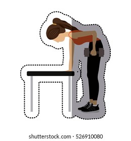 Isolated Girl doing exercise design